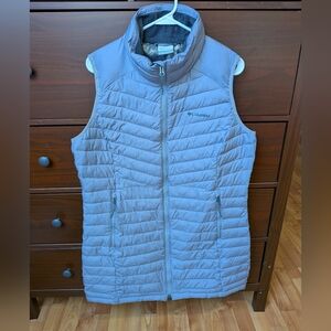 Columbia Omni-heat Gray Long Quilted Vest Sz Large